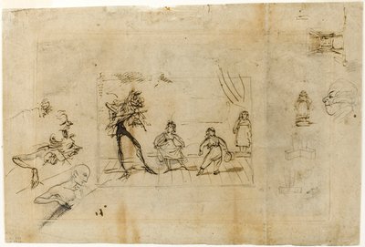 Estudio para La lección de baile, parte 2: El minué de George Cruikshank