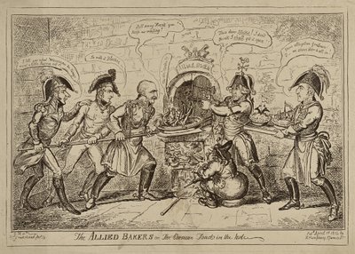 Los panaderos aliados o El sapo corso en el agujero de George Cruikshank