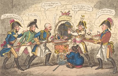 Los panaderos aliados o el sapo corso en el agujero, 1 de abril de 1814 de George Cruikshank