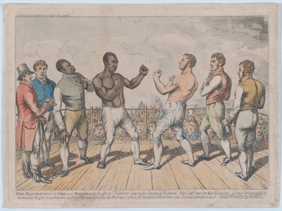 La batalla entre Cribb y Molineaux, 28 de septiembre de 1811, 3 de octubre de 1811 de George Cruikshank