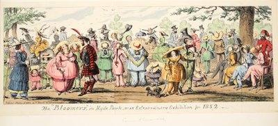 Las Bloomers en Hyde Park o Una Exhibición Extraordinaria para 1852, pub. 1852 de George Cruikshank