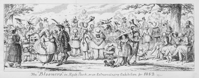 Las "Bloomers" en Hyde Park, o una exhibición extraordinaria para 1852 de George Cruikshank