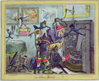 ¡Los demonios azules!, publicado por Hannah Humphrey, 10 de enero de 1823 de George Cruikshank