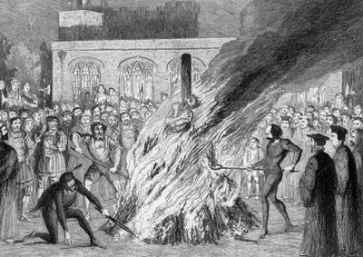 La quema de Edward Underhill en Tower Green, 1840 de George Cruikshank