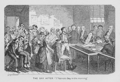 El Día Después - La Mañana del Día de San Patricio de George Cruikshank