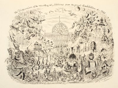 La dispersión de las obras de todas las naciones de la Gran Exposición de 1851, pub. 1851 de George Cruikshank