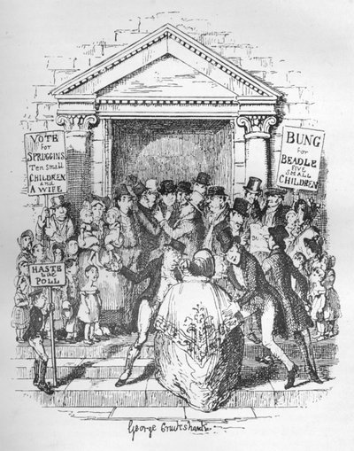 La elección del bedel, c1900 de George Cruikshank