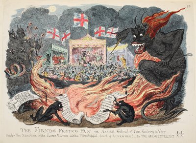 La Sartén del Diablo o Festival Anual de la Tontuna y el Vicio, pub. 1832 de George Cruikshank