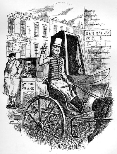 El último conductor de taxi y el primer conductor de ómnibus, c1900 de George Cruikshank