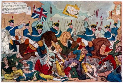 La Masacre de Peterloo, o Británicos Atacan de George Cruikshank