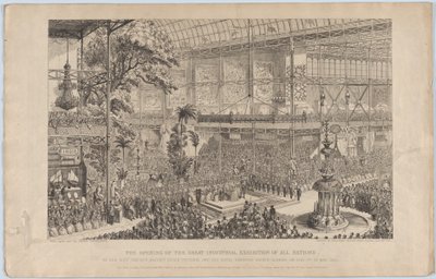 La inauguración de la Gran Exposición Industrial de Todas las Naciones, por Su Majestad..., 1851 de George Cruikshank