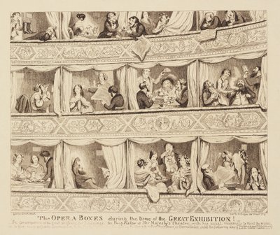 Las cajas de la ópera durante la Gran Exposición de George Cruikshank