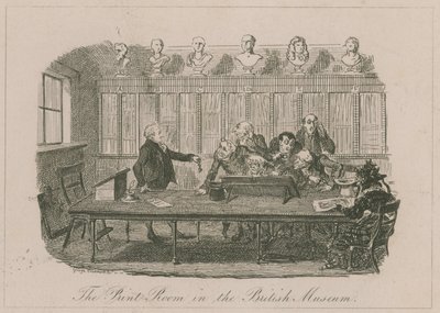 La Sala de Grabados en el Museo Británico de George Cruikshank