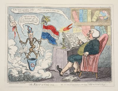 La Raíz del Mal de Reyes, pub. 1835 de George Cruikshank