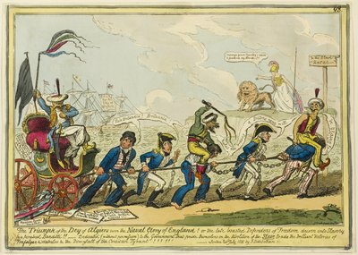 ¡¡El Triunfo del Dey de Argel sobre la Gloria Naval de Inglaterra!! de George Cruikshank