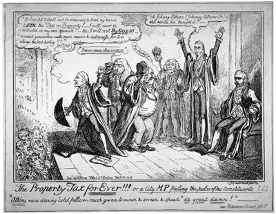 El impuesto a la propiedad para siempre!!!, 1816 de George Cruikshank