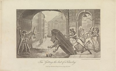 Tom Sacando lo mejor de un Charley de George Cruikshank