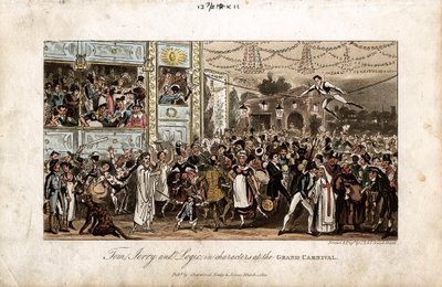 Tom, Jerry y Logic en el Gran Carnaval, 1821 de George Cruikshank