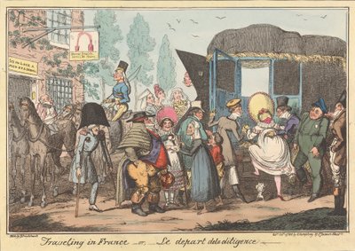 Viajar por Francia -o, -La salida de la diligencia de George Cruikshank