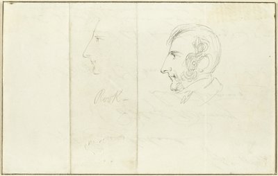 Dos autorretratos de perfil de George Cruikshank