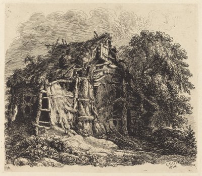 Choza Galesa en Machynllaeth de George Cuitt the Younger