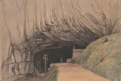 Entrada a la Caverna del Pico, o Agujero del Diablo, Castleton... de George Cumberland