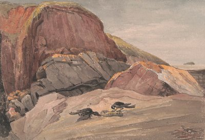 Cerca de Weston-Super-Mare con la isla de Steep Holme de George Cumberland