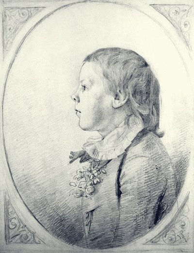Retrato de Perfil de un Niño de George Dance