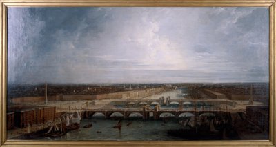 Doble Puente de Londres propuesto para Londres, 1800 de George Dance