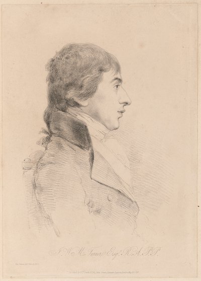 Retrato de J.M.W. Turner, R.A., c.1800 (aguafuerte) de George Dance