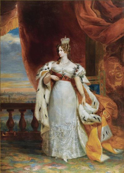 Retrato de la Emperatriz Alexandra Fyodorovna Charlotte de Prusia, esposa del Emperador Nicolás I, 1798-18 de George Dawe