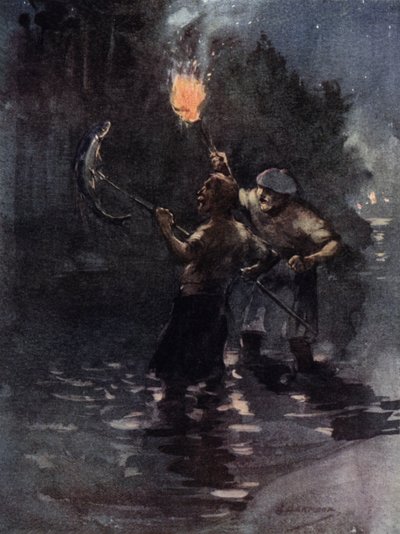 De vez en cuando se veía un salmón (litografía en color) de George Denholm Armour