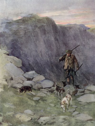 El cazador de zorros de las Highlands (litografía en color) de George Denholm Armour
