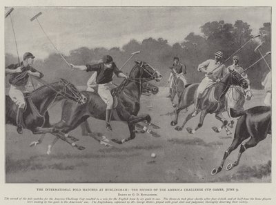 Los partidos internacionales de polo en Hurlingham, el segundo de los juegos de la Copa Desafío de América, 9 de junio de George Derville Rowlandson