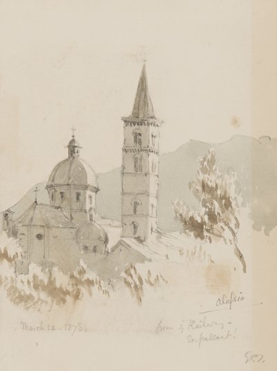 Alassio, desde el ferrocarril, En Passant!, 12 de marzo de 1878 de George Douglas Tinling