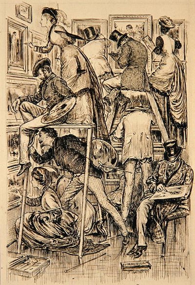 Día del Barnizado en la Royal Academy de George du Maurier