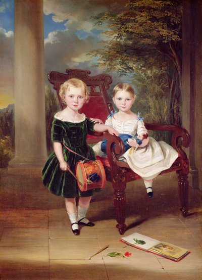 Retrato de dos Niños, Herbert y Rose, 1844 de George Duncan Beechey