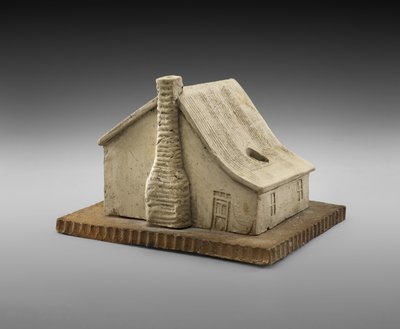 Tintero de cabaña de troncos, c. 1900 de George E. Ohr