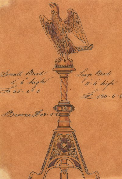 Diseños realizados para Jones y Willis, metalúrgicos y fabricantes de muebles para iglesias de Birmingham y Londres. de George Edmund Street