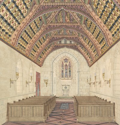 Perspectiva del interior de una iglesia de George Edmund Street