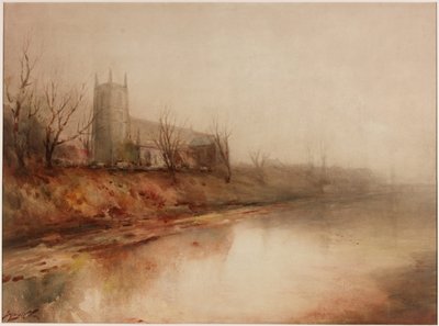 Otoño - Hurworth on Tees (lápiz y acuarela sobre tabla) de George Edward Horton
