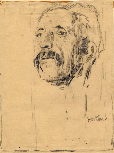 Barrett el jardinero (lápiz sobre papel) de George Edward Horton
