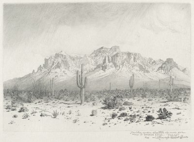 Montaña de la superstición, Sendero Apache, Arizona (n.º 1) de George Elbert Burr