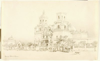 Sin título (dibujo de transferencia para la Misión de San Xavier, Tucson, Arizona) de George Elbert Burr