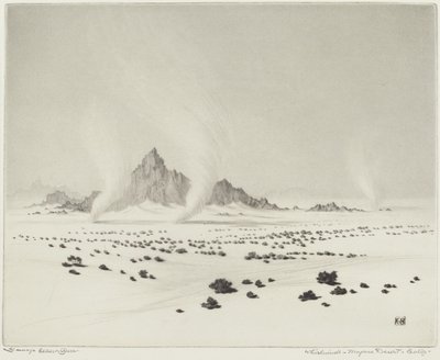 Torbellinos, Desierto de Mojave, California (n.º 3) de George Elbert Burr