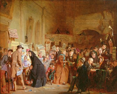 Una Elección de Huérfanos Infantiles en la Taberna de Londres, 1865 de George Elgar Hicks