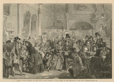 Elección de huérfanos infantes en la Taberna de Londres (grabado) de George Elgar Hicks