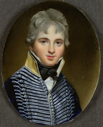 Miniatura de William Howe de Lancey (m.1815), Corneta en los 17th Light Dragoons y ayudante de campo de Wellington, 1807 de George Engleheart