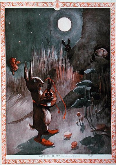 El amor es ciego", ilustración de la revista "The Sphere" a partir de un dibujo original de George Ernest (after) Studdy