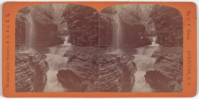 Paisaje de Watkins Glen, Rainbow Falls y Triple Cascades de George F. Gates